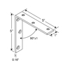 Prime-Line Corner Bracket, 5 in., Steel Construction, Zinc-Plated, L-Angle 2 Pack MP11345-2